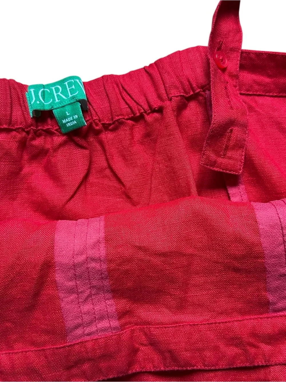 J. Crew Red Square-Neck Linen Camisole